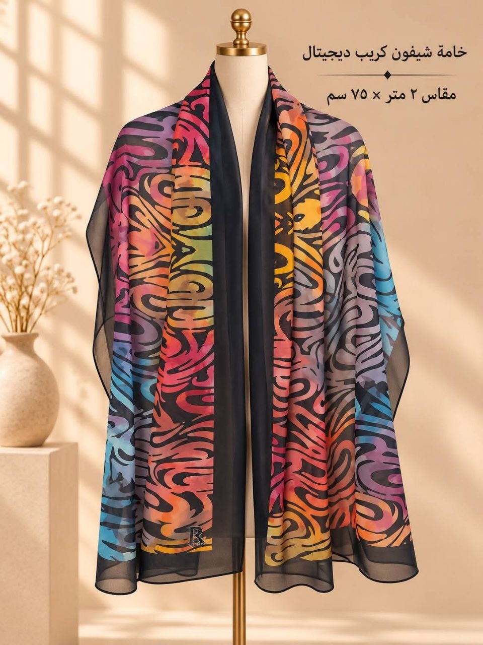 photo_24_2026-10-22_10-29-52 طرحه شيفون كريب ديجيتال 2متر*75سم - الصورة 1